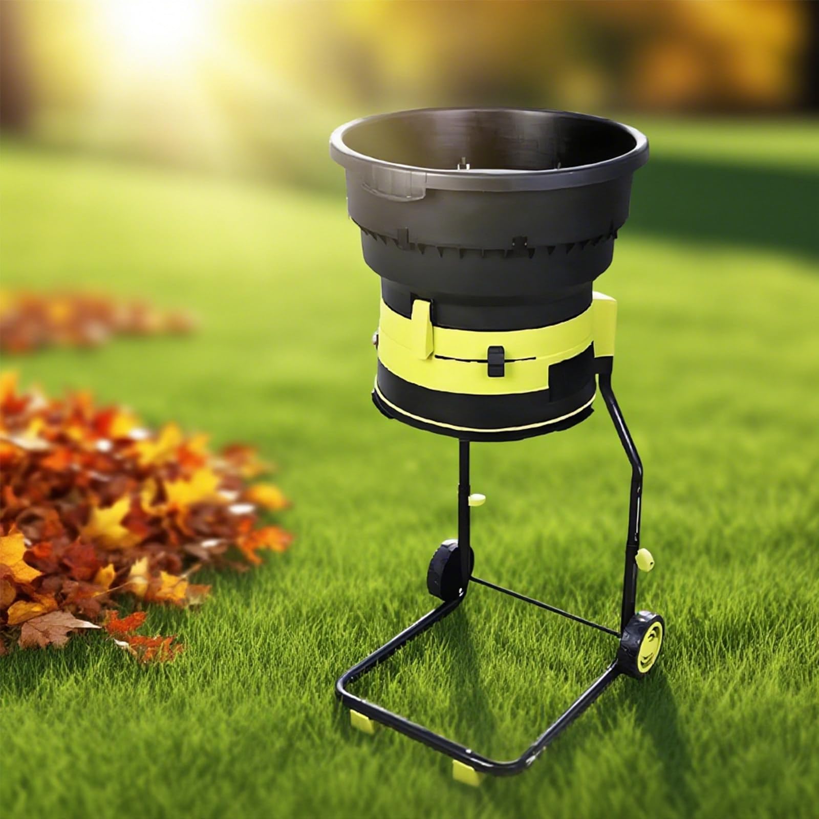 Trituradora eléctrica de 2500 W para limpieza de hojas de jardín, 8000 rpm con ruedas y bolsa de almacenamiento, trituradora de desechos de patio resistente