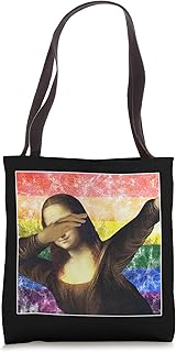 Dabbing Mona Lisa LGBT Rainbow Art Tote Bag