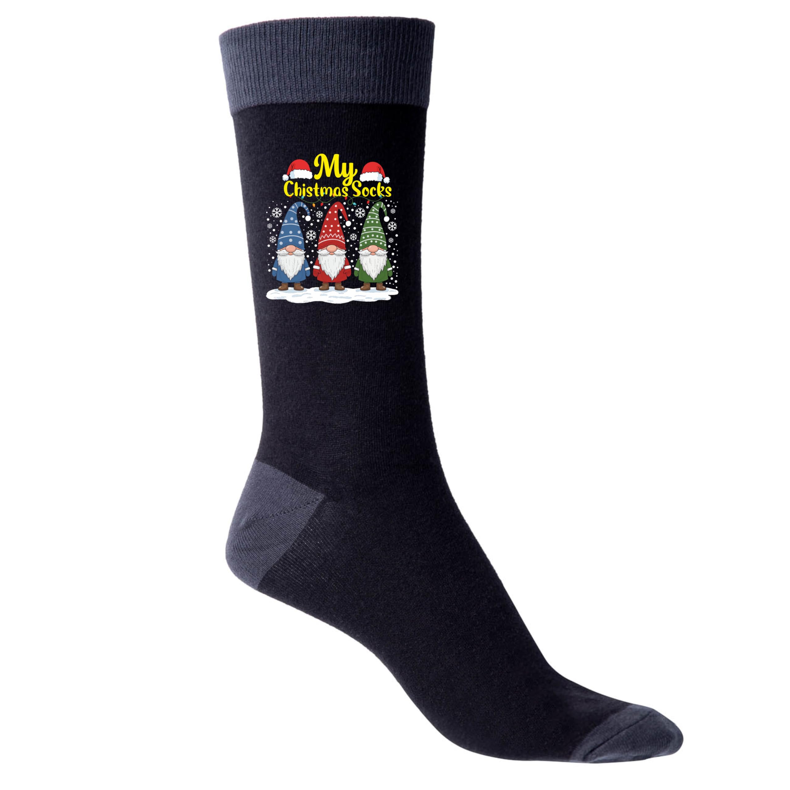 Print4u Men's Black My Christmas Socks Gonk Funny Xmas