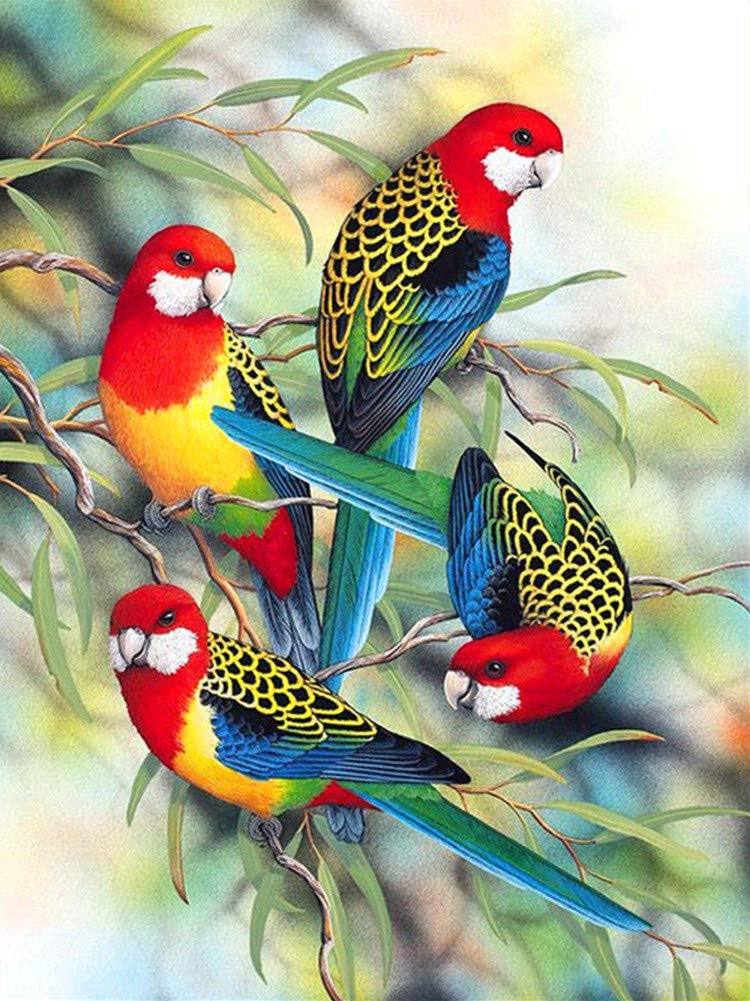 Awesocrafts Kit Diamond Painting 5D Angelo Con Uccellini - Tela 25x30 Cm, Per Adulti E Bambini