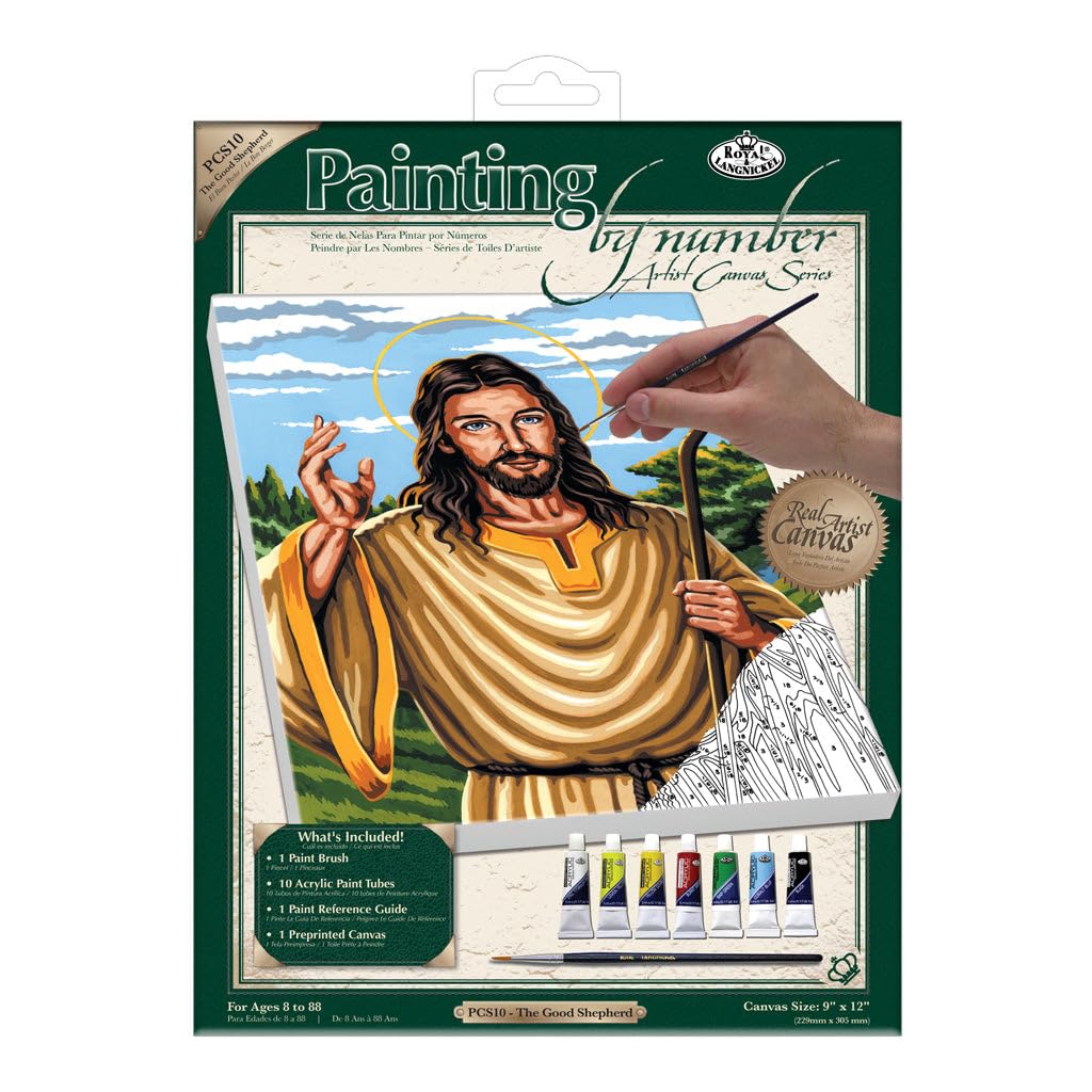 Royal & Langnickel Painting by Numbers Small Canvas Painting Set, The Good Shepard