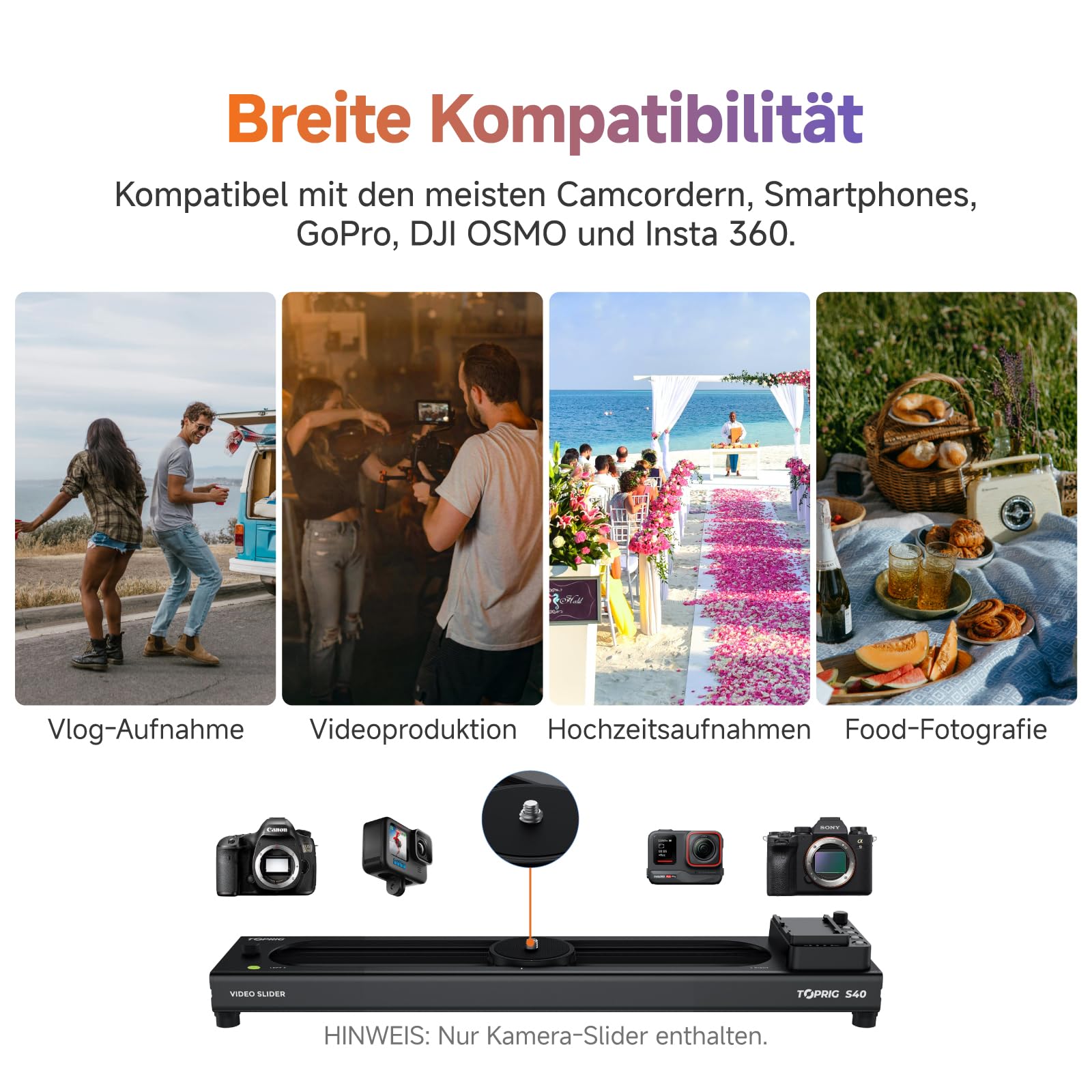 Accsoon 40cm Kamera Slider Motorisiert Videoschlitten, Bluetooth-Video-Slider mit APP & Knopfsteuerung - Elektrischer Kameraschlitten für Zeitraffer, Loop-Modus, 120° Panorama & Geschwindigkeitsregler