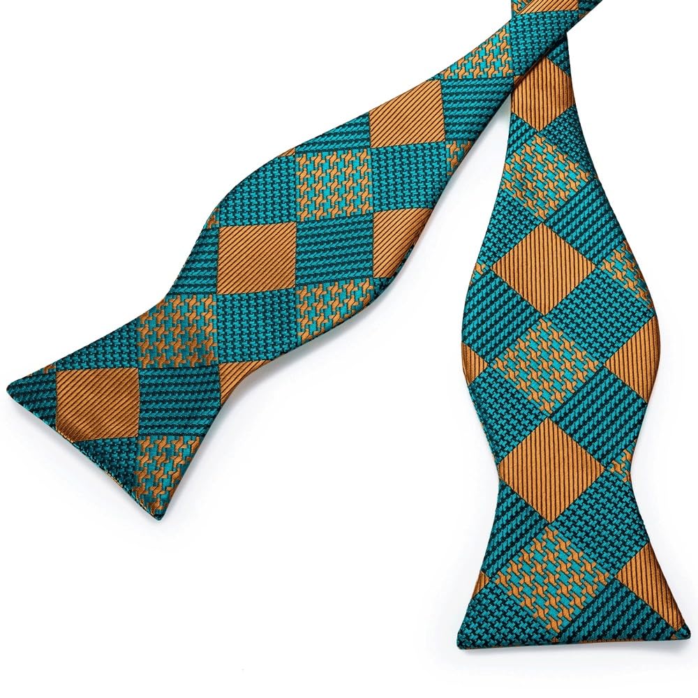 JFDBGU Tie Set Bow Tie Brooch Pin Set Plaid Wedding Party Bowknot Cravat Gravata Gift