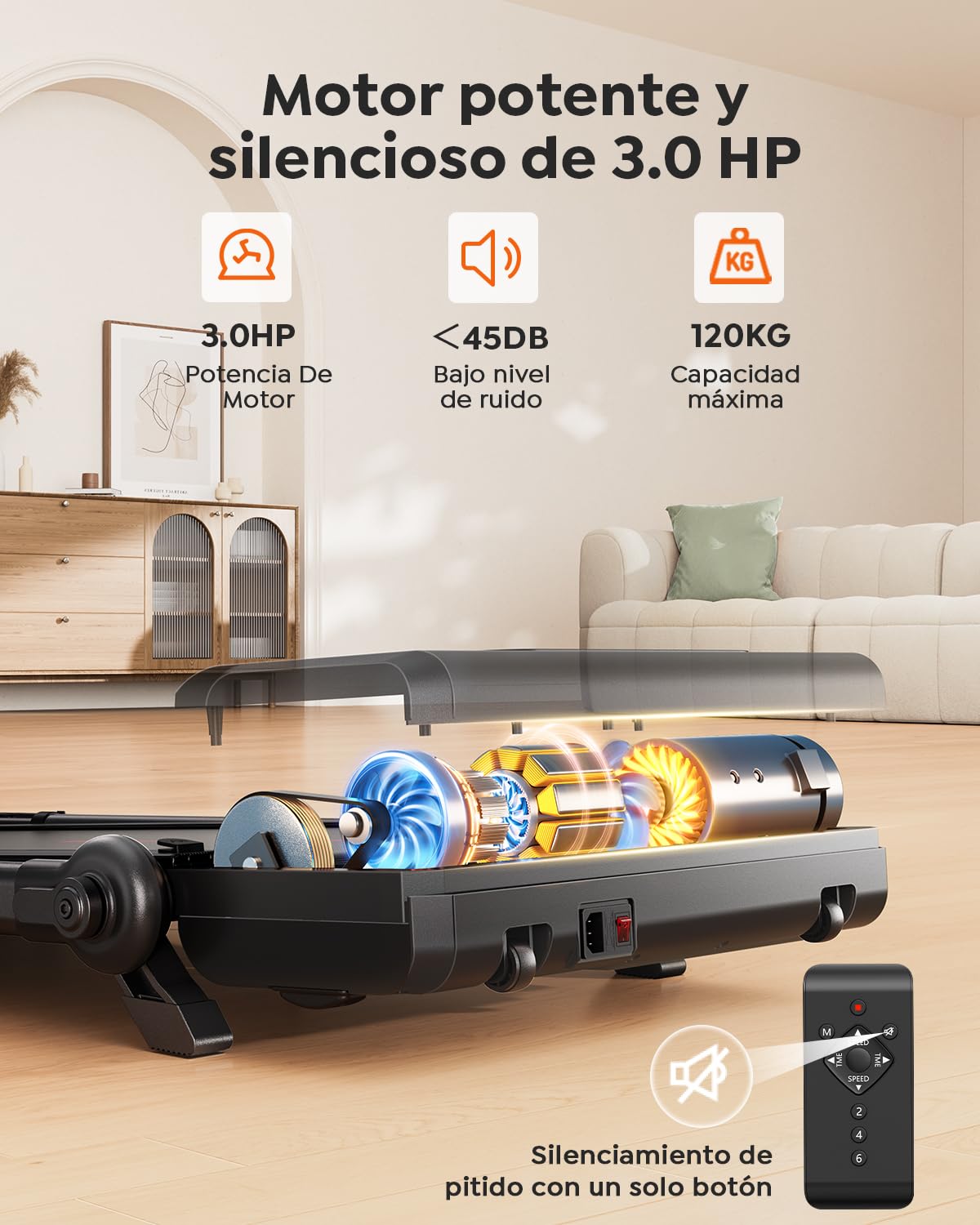 Cinta de Correr Hometro 3.0 CV Plegable con Inclinación 7%, 12 km/h, Pantalla Dual y Pasamanos Ajustables para Escritorio