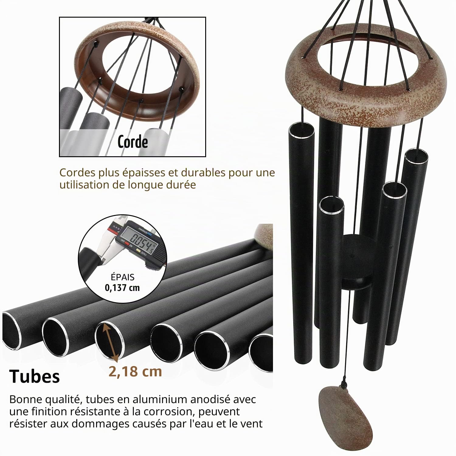 ASTARIN Wind Chimes for Outside Deep Tone,36 inch Windchime Outdoors，Chimes for Outdoors,Sympathy Wind Chimes Memorial for Mom Dad，All Metal Wind Chime