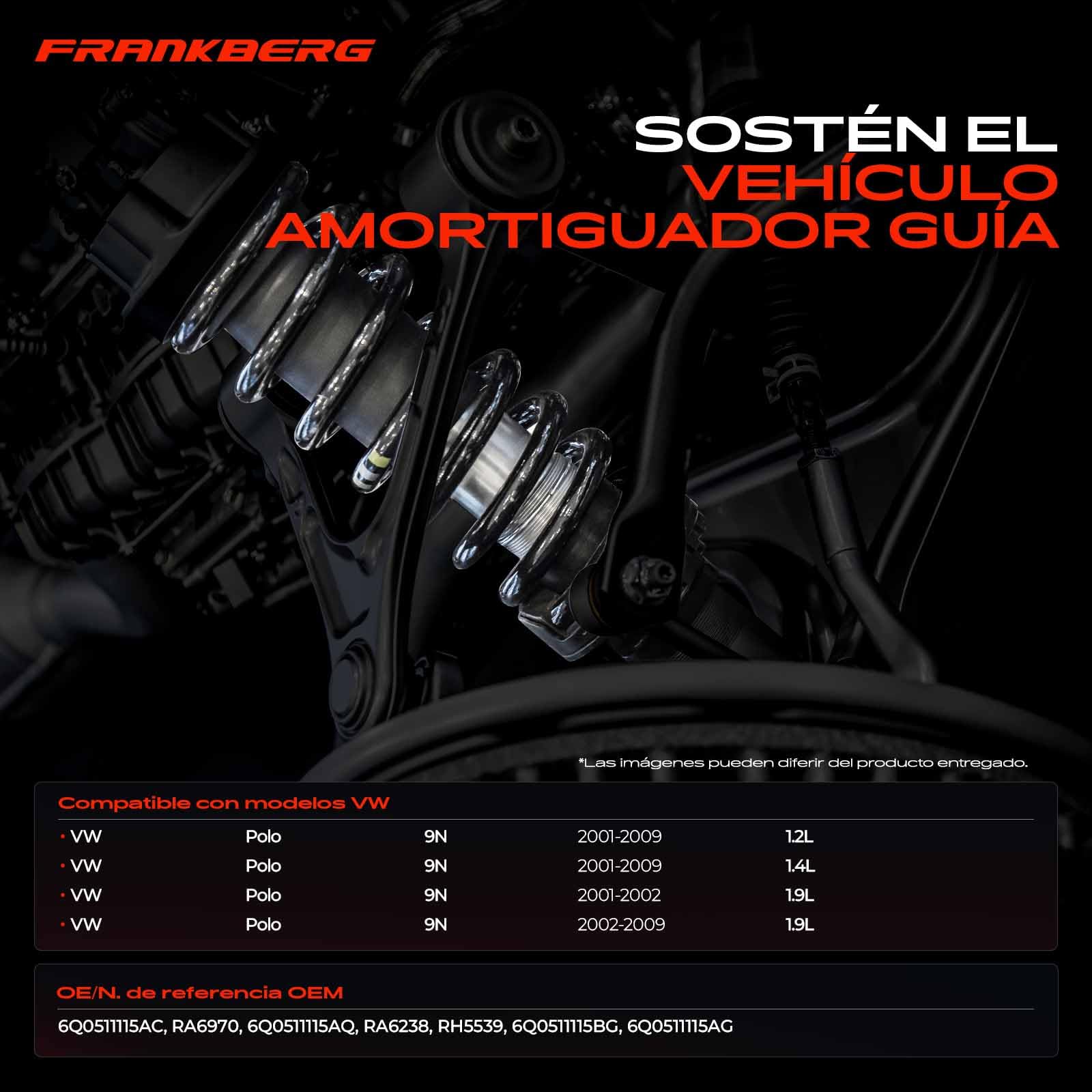 Frankberg 2x Muelles de chasis Muelles de suspensión Compatible con Polo 9A 9N 1.4 16V 1.2 1.2 12V 1.4 TDI 1.9 TDI 1.4 FSI 1.9 SDI 2001-2009 Replace# RH5539,6Q0511115AQ
