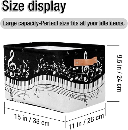 Miniatura 3 de TropicalLife Cestas de almacenamiento plegables, cubos organizadores de anclaje con doble asa, caja de almacenamiento para ropa, libros, cosméticos,
