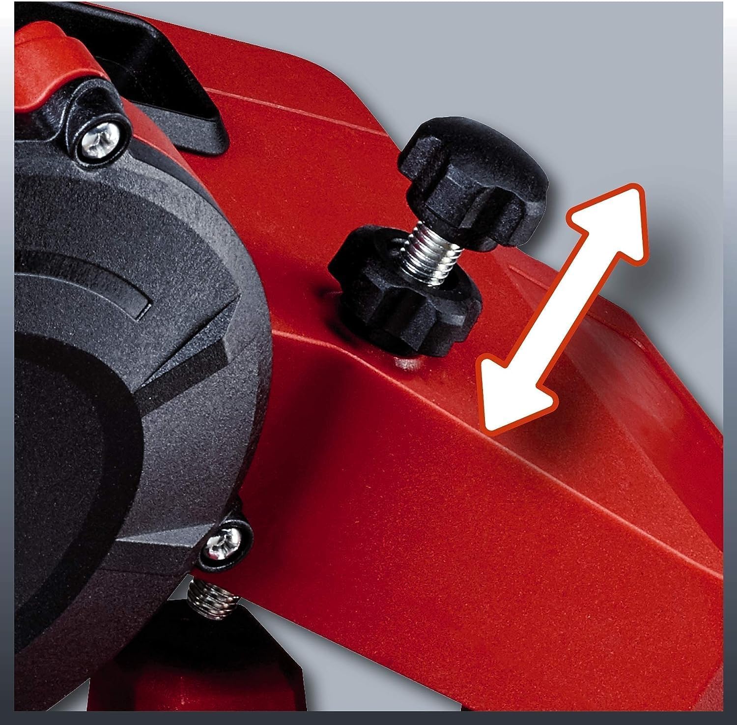 Einhell GC-CS 85 E – Afilador de cadenas de motosierra eléctrica con cable, Ralentí 5500 RPM, 85 W, 220-240 V | 50 Hz, tope de profundidad y disco de afilado, Color Rojo
