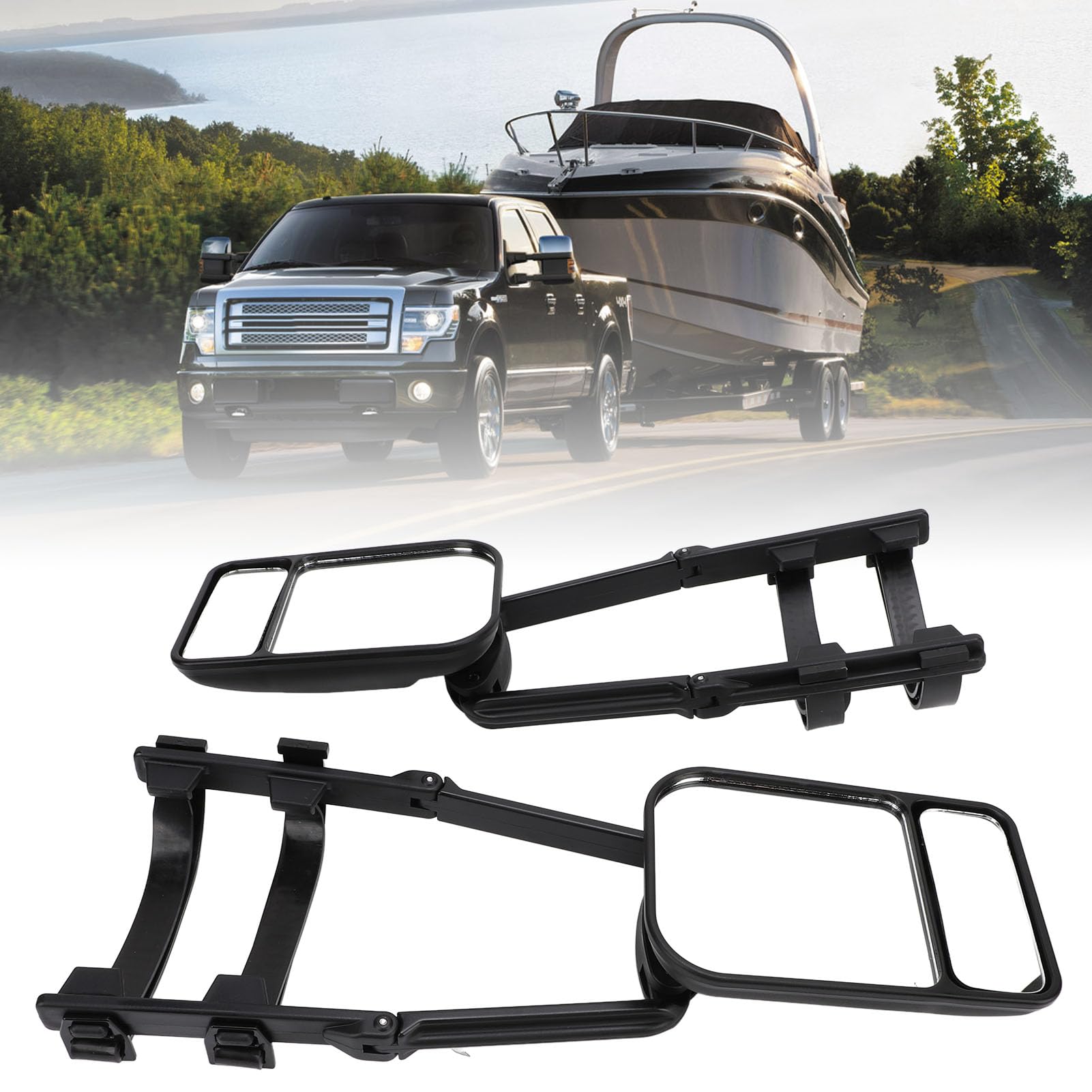 Extension de Rétroviseur de Remorquage Réglable, Matériau Haute Résistance, Clip sur L'extension de Rétroviseur pour Camion