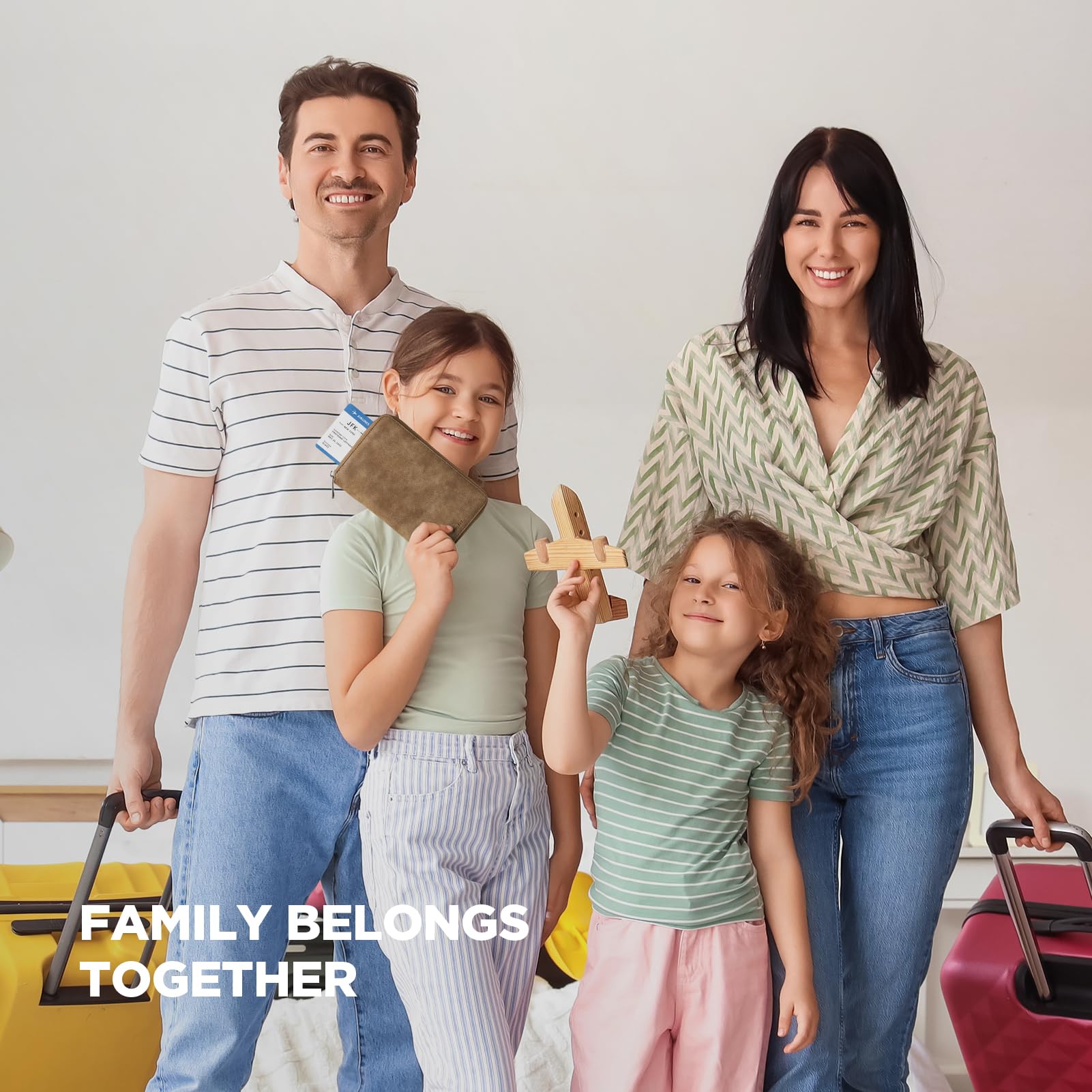 VULKIT Funda Pasaporte Familiar para 3-4 Pasaportes Protección RFID Portadocumentos Viaje Mujer & Hombre Porta Pasaport para Billetes, Dinero, Tarjetas, Tarjeta SIM, Bolígrafo - Marrón