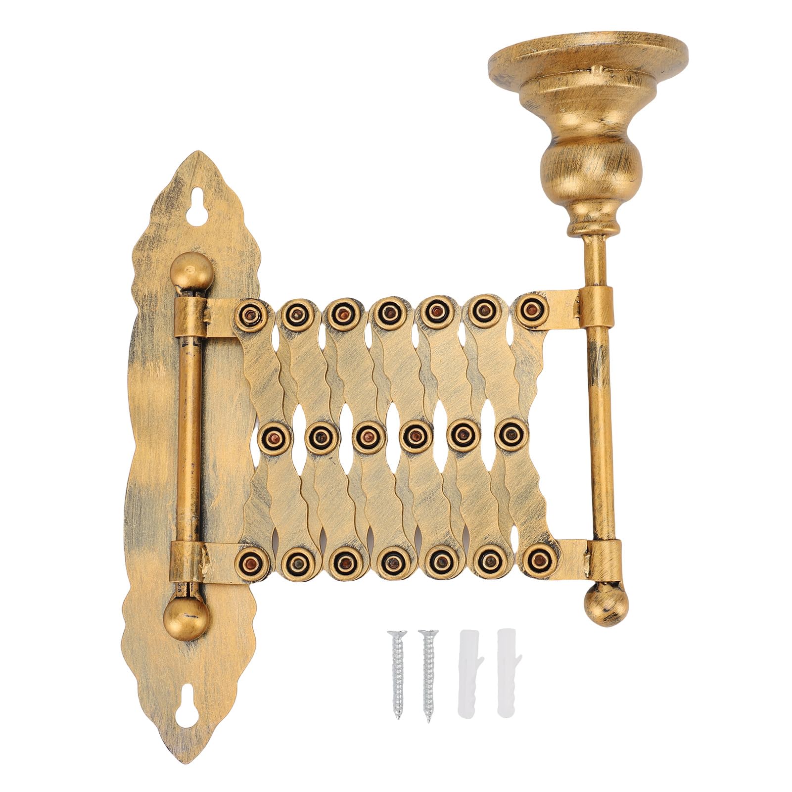 Candelabro de pared de metal vintage extensible para velas cónicas