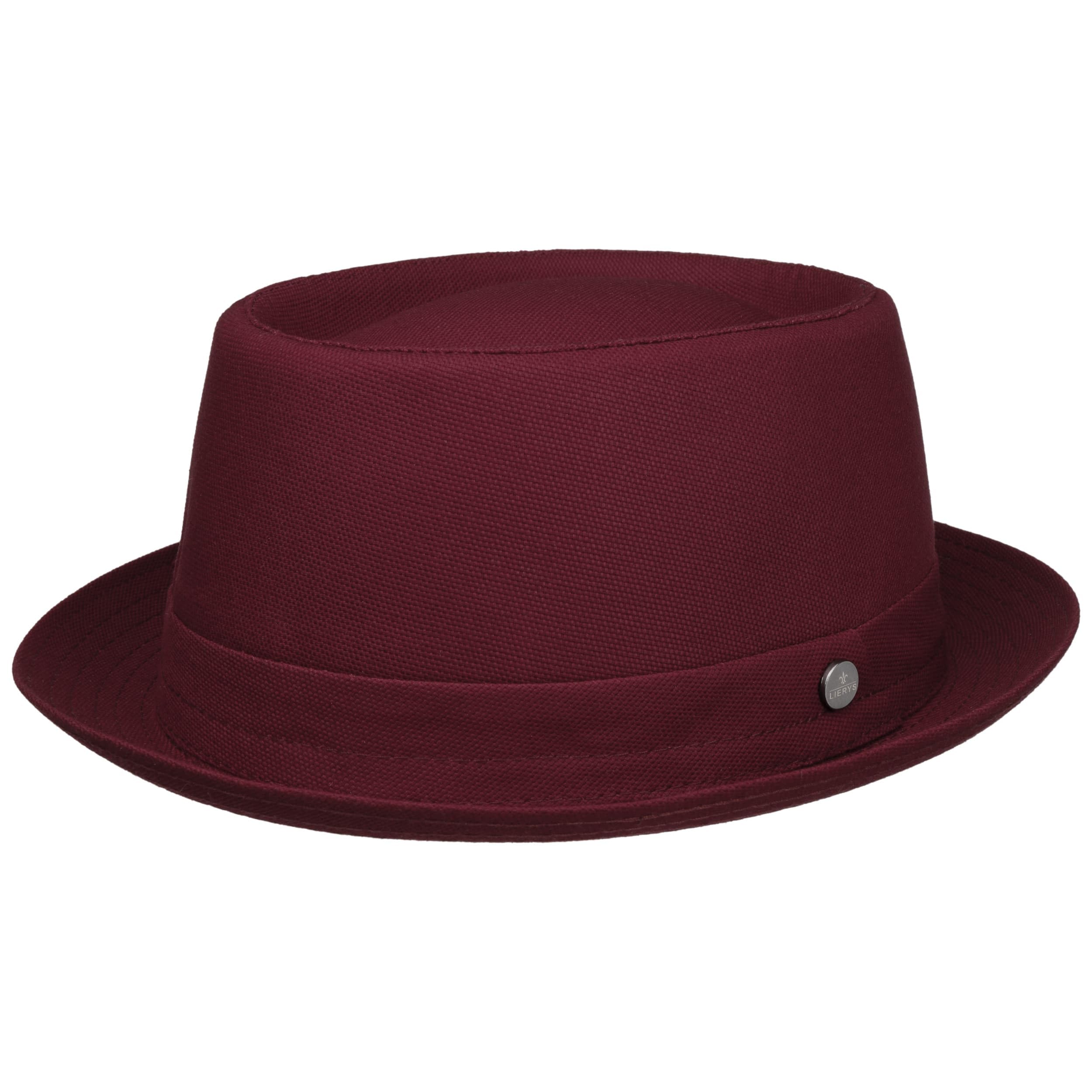 Lierys Chapeau en Coton Uni Pork Pie Femme/Homme - Made in Italy Porkpie D'Ete avec Doublure Hiver Automne Printemps Ete Printemps-ete