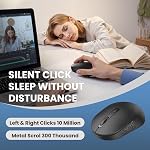 TECKNET Bluetooth Wireless Mouse, Bluetooth 5.2/3.0 & 2.4G USB Receiver, Compact & Portable, Silent Click, Ergonomic Symmetrical Design, 18-Month Battery, Adjustable DPI, Wide Compatibility