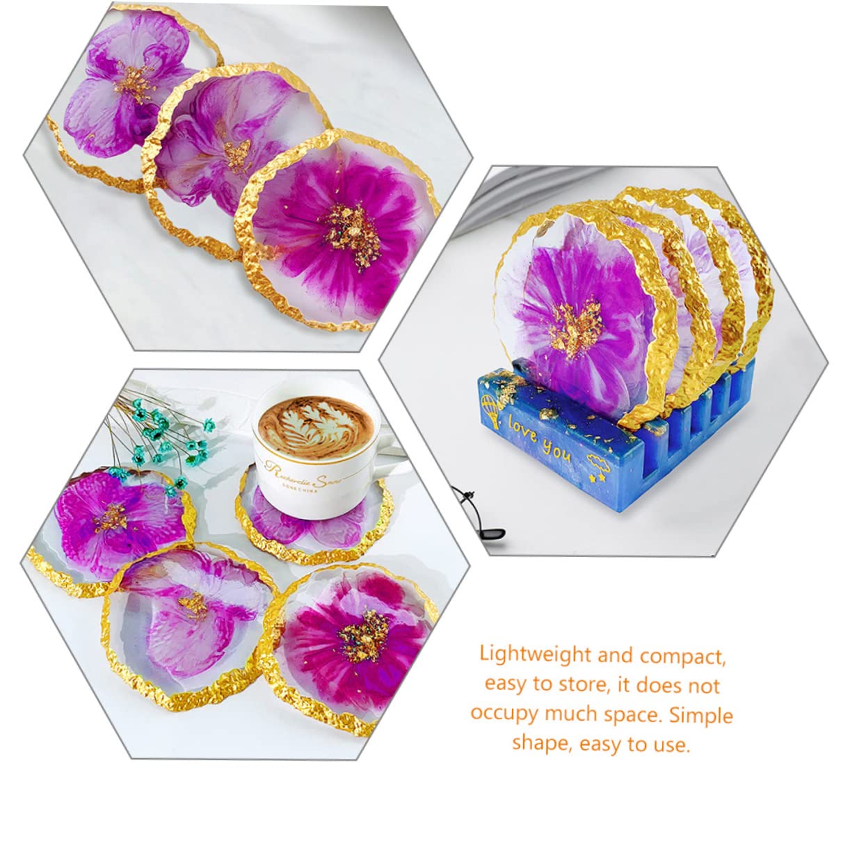 RORPOIR 4Pcs Cup Mat Casting Mold DIY Resin Epoxy Coaster Making Mold for Custom Cup Mats Durable Coaster for Crafting and Home Decor - Image 2