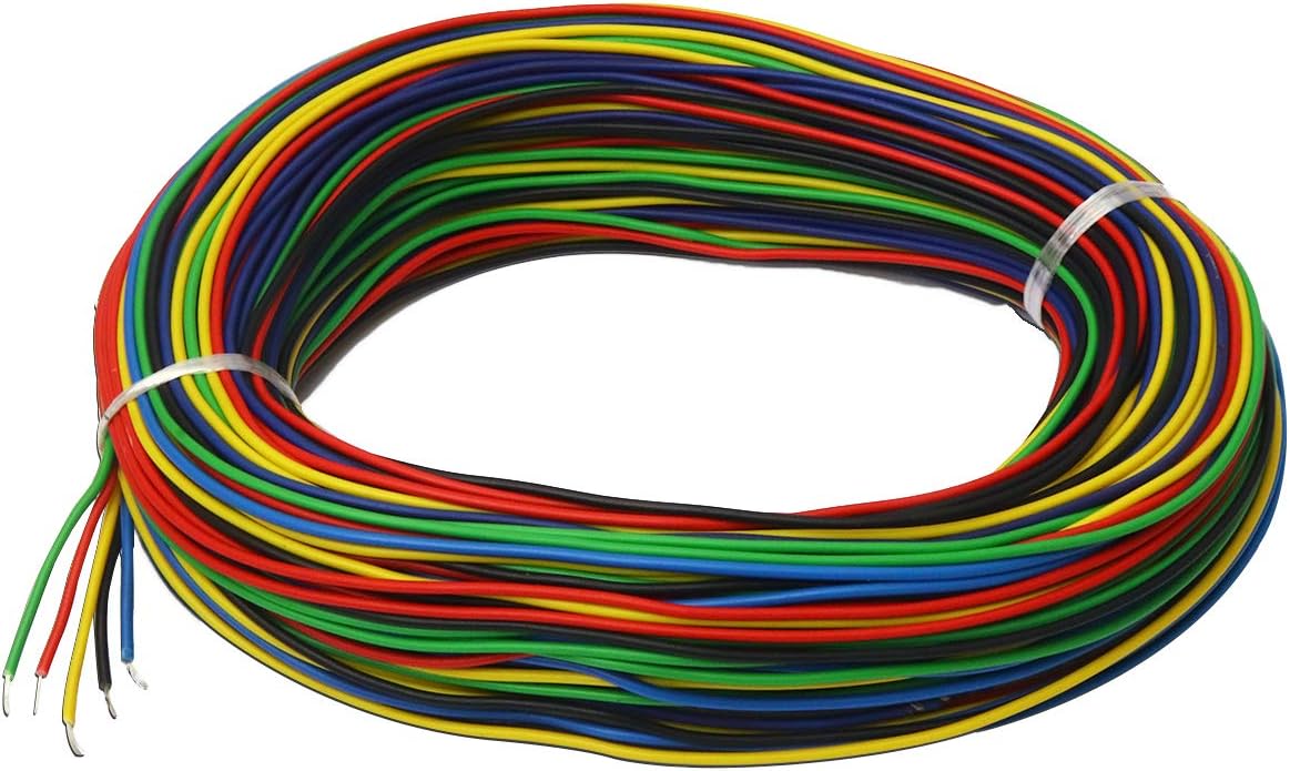 Electronic Spices Combo of Multi Colour Electric Wire 15 m for Science Projects Model Building Tools Red, Blue, Green, Black, yellow.