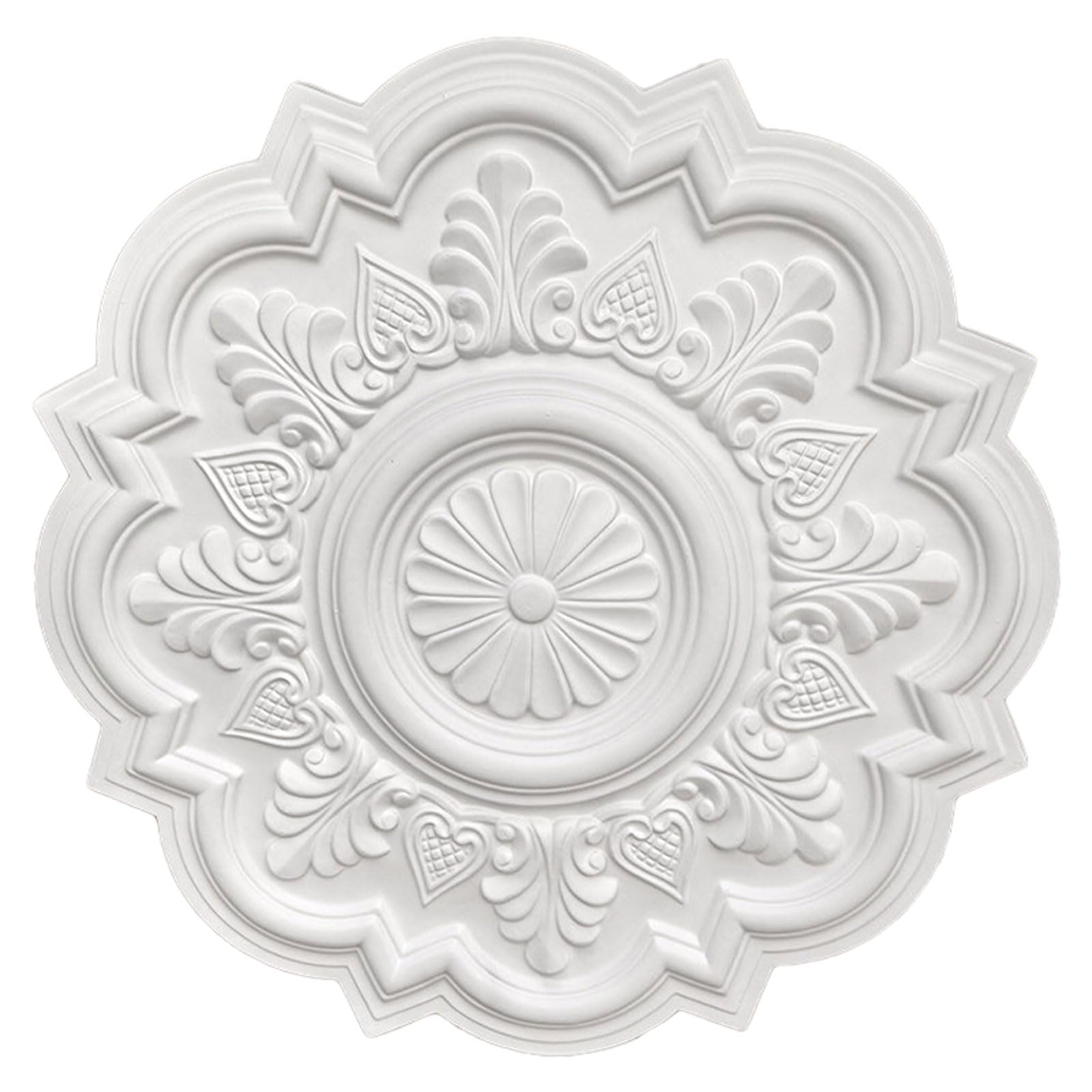 Foelanne White T Round Ceiling Light Medallion White Multiple Sizes(,51Cm)
