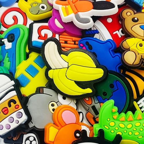 Vista 3 de 50 dijes Kawaii de cocodrilo de dibujos animados, divertidos al azar para decoración de anime, dijes de zapatos para niños, Cloruro de polivinilo