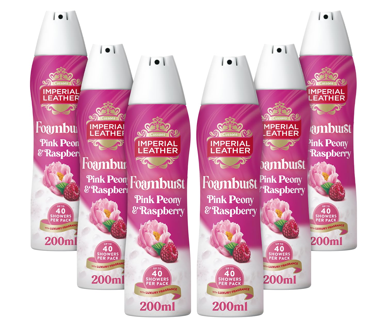 Foamburst Nourishing Shower Gel, Lychee & Lotus Flower Body Wash, Luxurious Foam Lather, Gentle Skin Care, Bulk Buy, Pack of 6 x 200ml