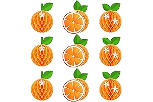 9 pcs Orange Honeycomb Balls Colorful Party Centerpieces