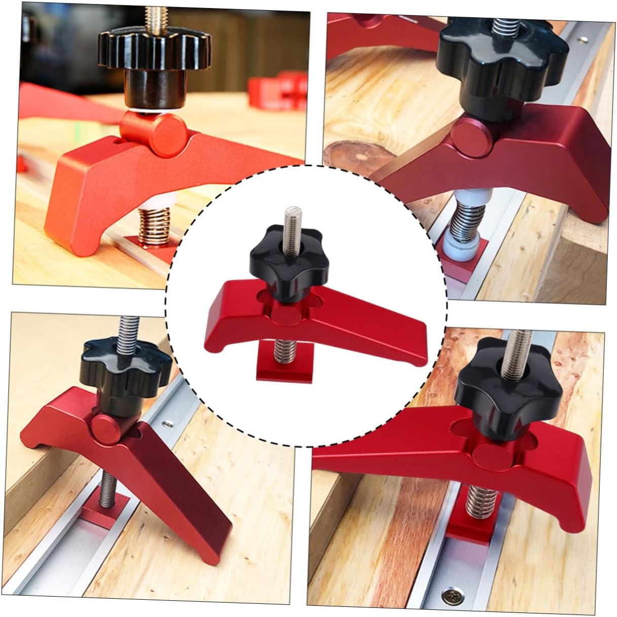 POPETPOP Hold down Clamp for Woodworking Heavy Duty Track Clamp Clamping Pressure and Reverse Positioning Block for Home Workshop and