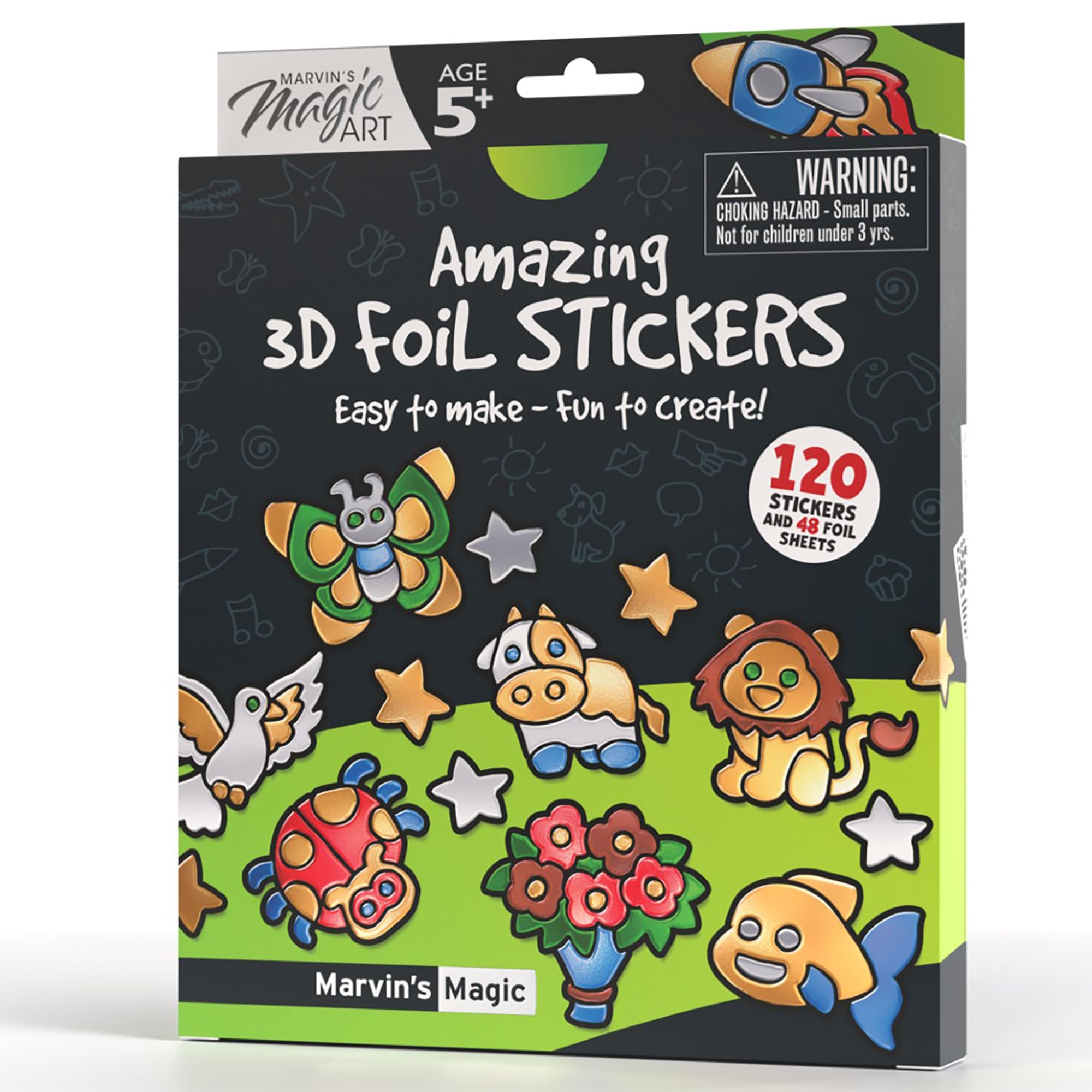 Marvin's Magic, Magic Foil Rainbow Stickers, Foil, Metallic & Holographic, Magical Art Supplies, Arts and Crafts for Kids