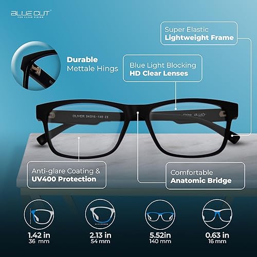 Miniatura 3 de Paquete de 2 lentes de bloqueo de luz azul, antifatiga, luz azul para computadora y fatiga ocular digital, potente bloqueador para prevenir dolores