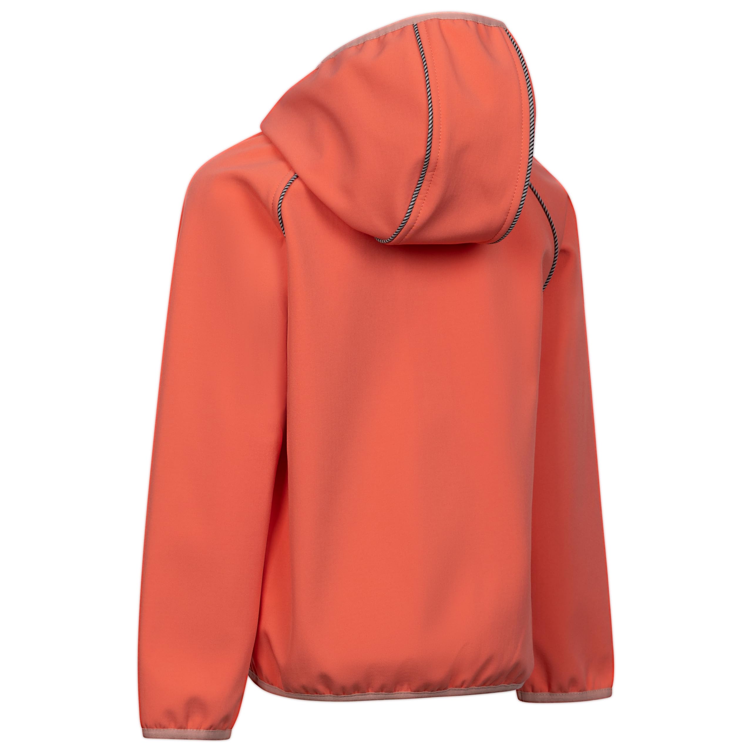 Trespass Dziecięca kurtka softshell Belmoon - Grown on Hood, odblaskowa lamówka, 2 kieszenie na zamek błyskawiczny, lamówki do wiązania, dzianinowa powłoka, 95% poliester, 5% elastan
