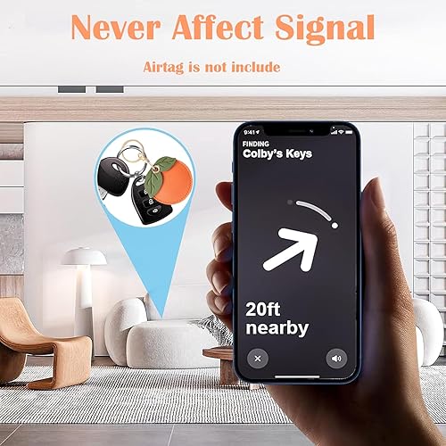 Miniatura 29 de Funda de cuero para llavero para Apple Airtag, funda protectora de AirTag con anillo para llavero, funda antiarañazos para llaves