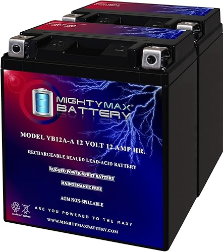 YB12A-A - Batería de repuesto de 12V 12AH compatible con YB12A-B YB12AL-A - 2 unidades
