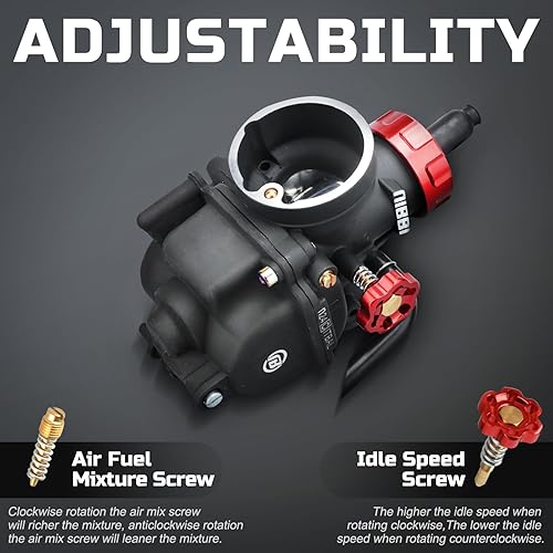 Miniatura 5 de NIBBI Carburador PE24,0.945 in para motor de motocicleta de 150 cc con chorros de carbohidratos  para Dirt Pit Bike Mini Bike Motocross GY6