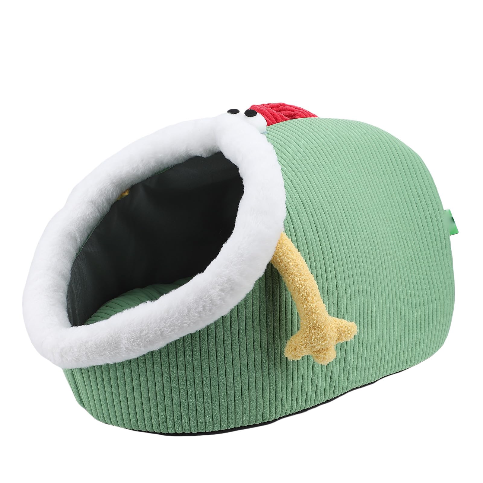 SIXRUN Cama Cueva para Gatos, Casa Semicerrada con Aislamiento Cálido para Perros Pequeños y Gatos, Terciopelo de 22,44x15,75x12,20 Pulgadas