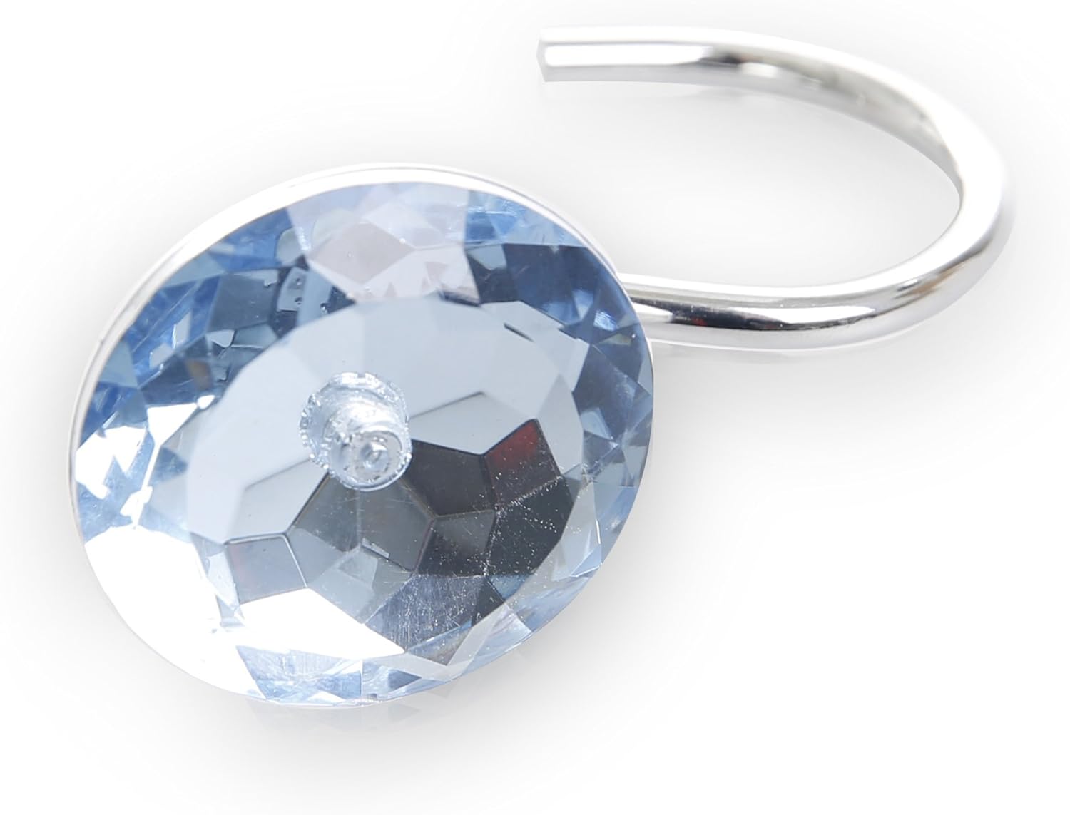 BINO 'Crystal' Shower Curtain Hooks, Light Blue Set of 12 Shower Curtain Rings