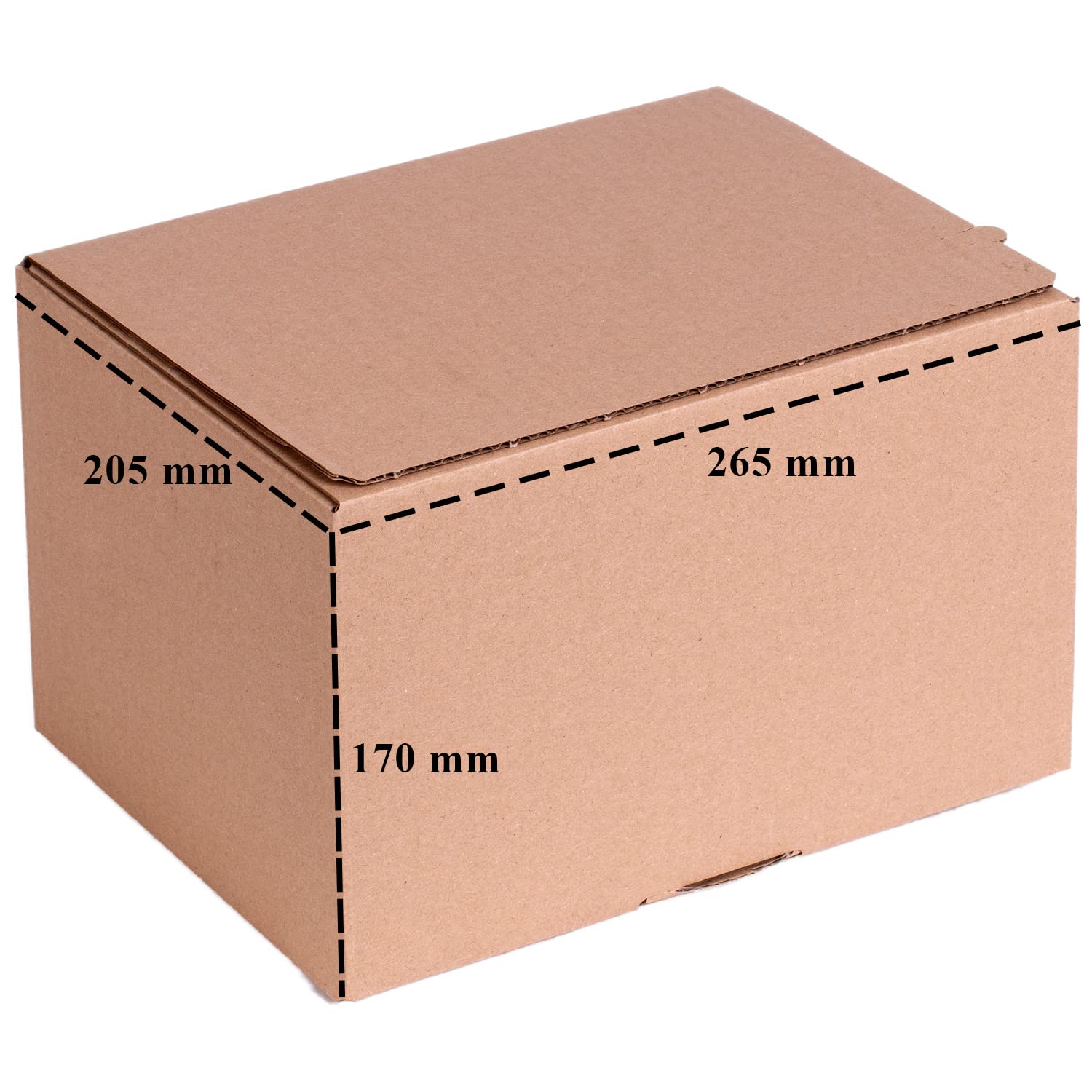 smiley pack 60 Stück Automatikboden Karton 260 x 200 x 160 mm | Fix Aufrichtekarton mit Selbstklebeverschluss und Aufreißfaden – Versandschachtel & Versandbox
