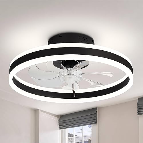 Dawn Whisper Ventilador de techo de perfil bajo con luz, ventiladores de techo negros con luces y control remoto ventilador de techo silencioso de Dawn Whisper Ventilador de techo de perfil bajo con luz, ventiladores de techo negros con luces y control remoto ventilador de techo silencioso de