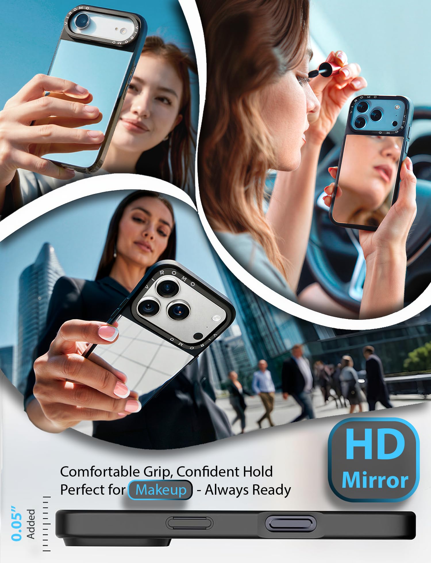 Amazon.com: VIROMO Unbreakable Mirror Case for iPhone 17 Pro [2