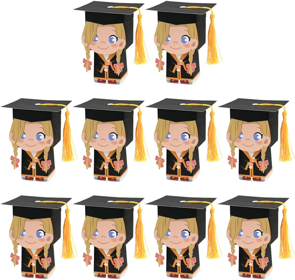 BELLIFFY 10pcs Graduation Candy Boxes Doctor Hat Candy Box Party Favor for 3d Doctoral Cap Design Suitable for Graduation Parties