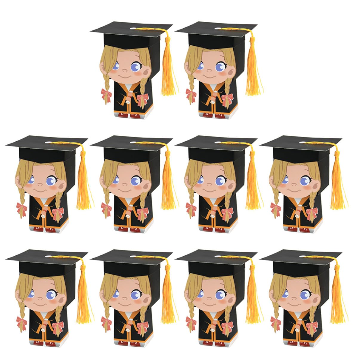 COHEALI 10pcs Girl Graduation Doctoral Hat Candy Boxes, 3d Doctor Hat Party Storage Boxes for Graduation Celebration, School Leavers Favour Packaging