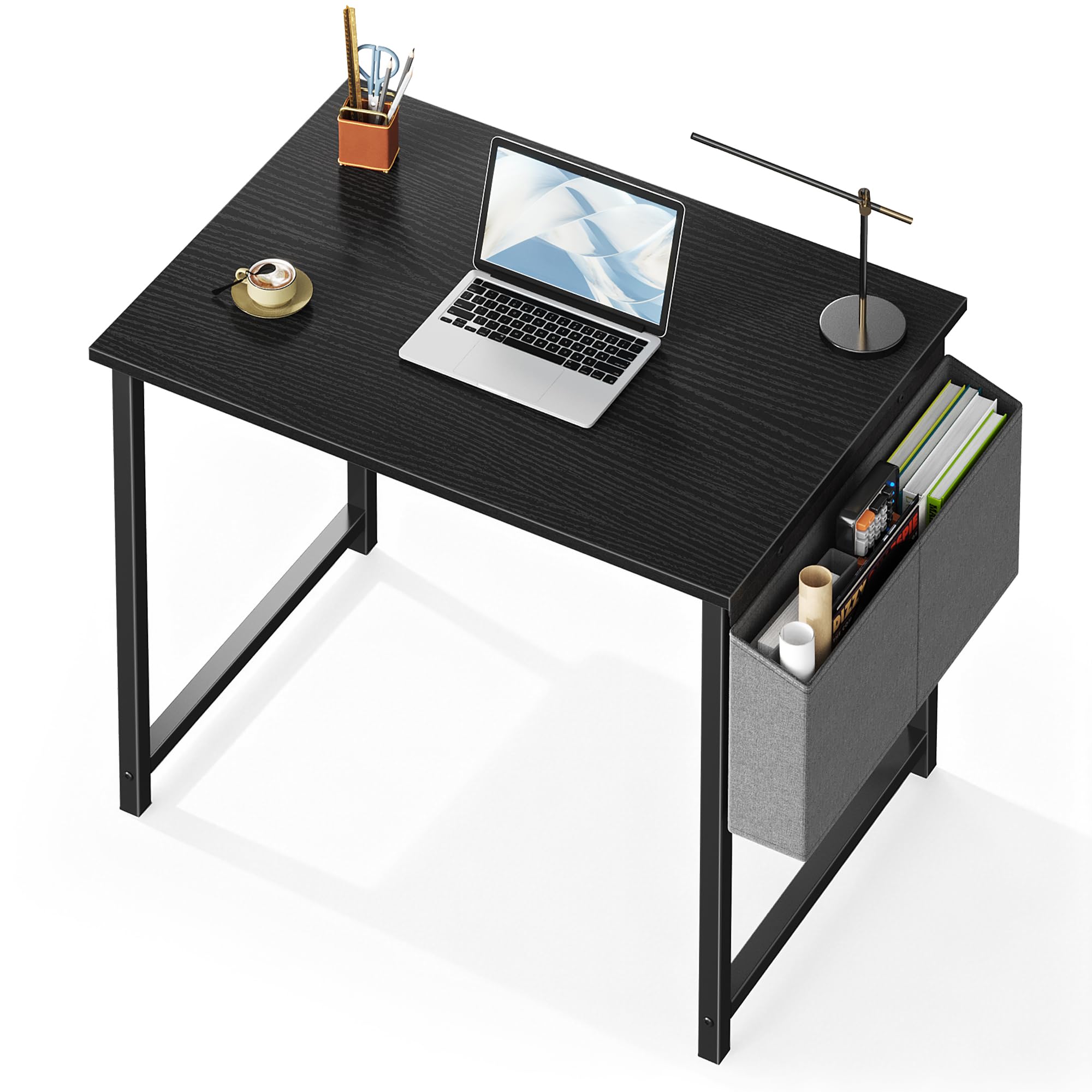 OLIXIS Computer Desk 31 Inch Home Office Desks for Small Spaces, Gaming Writing Study Work Table with Storage Bag for Bedroom, Black