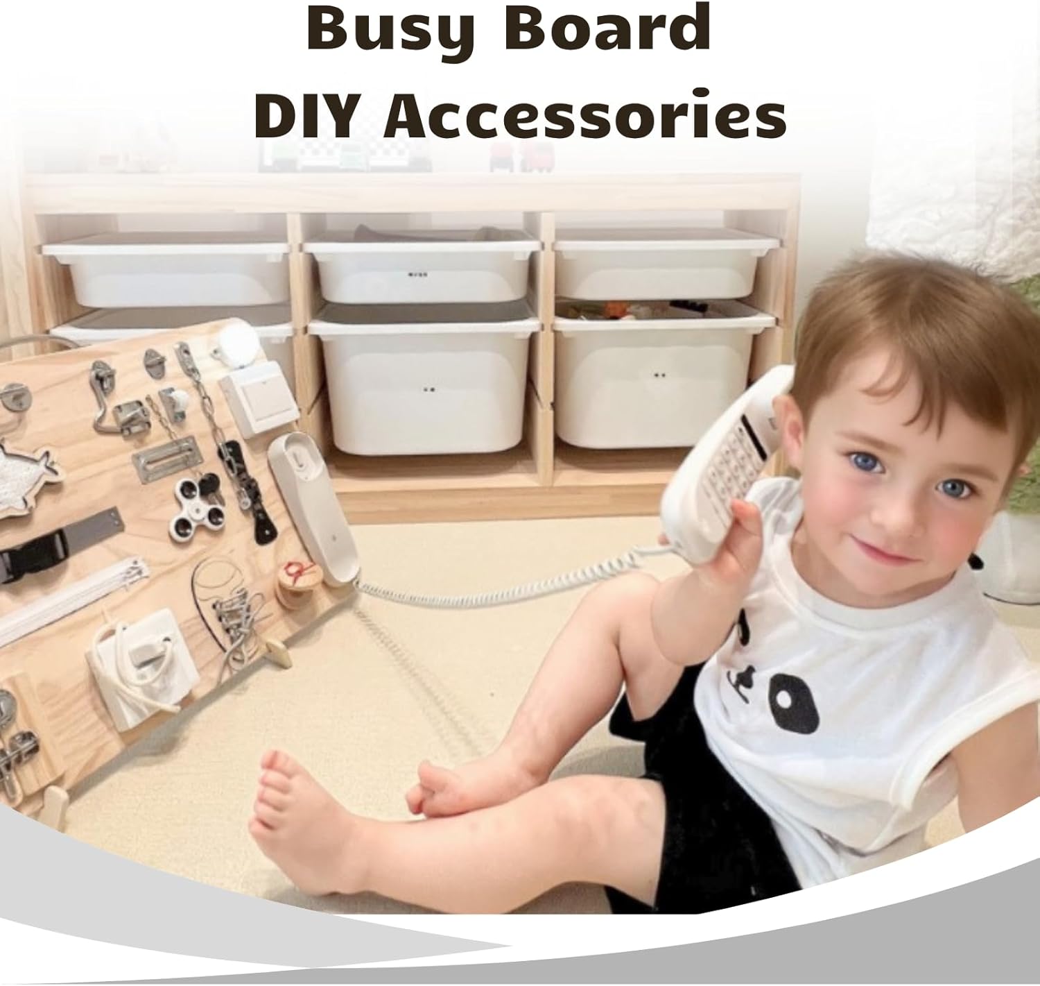 Potatomato Montessori Wooden Busy Board DIY Accessories-Natural Wood Marble Maze Track Toy –Sensory Materials for Kids-Activity Fidget Board Parts for Fine Mortor Skills