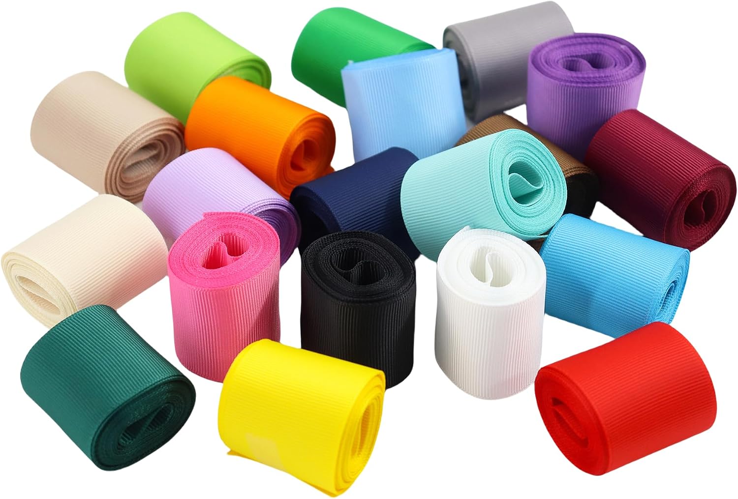 1-1/2 Inches Grosgrain Ribbons Fabric Ribbons, 20 Colors*2 Yards Each Total 40 Yards, Boutique Ribbons for Gifts Wrapping, DIY Bow Hair Accessories