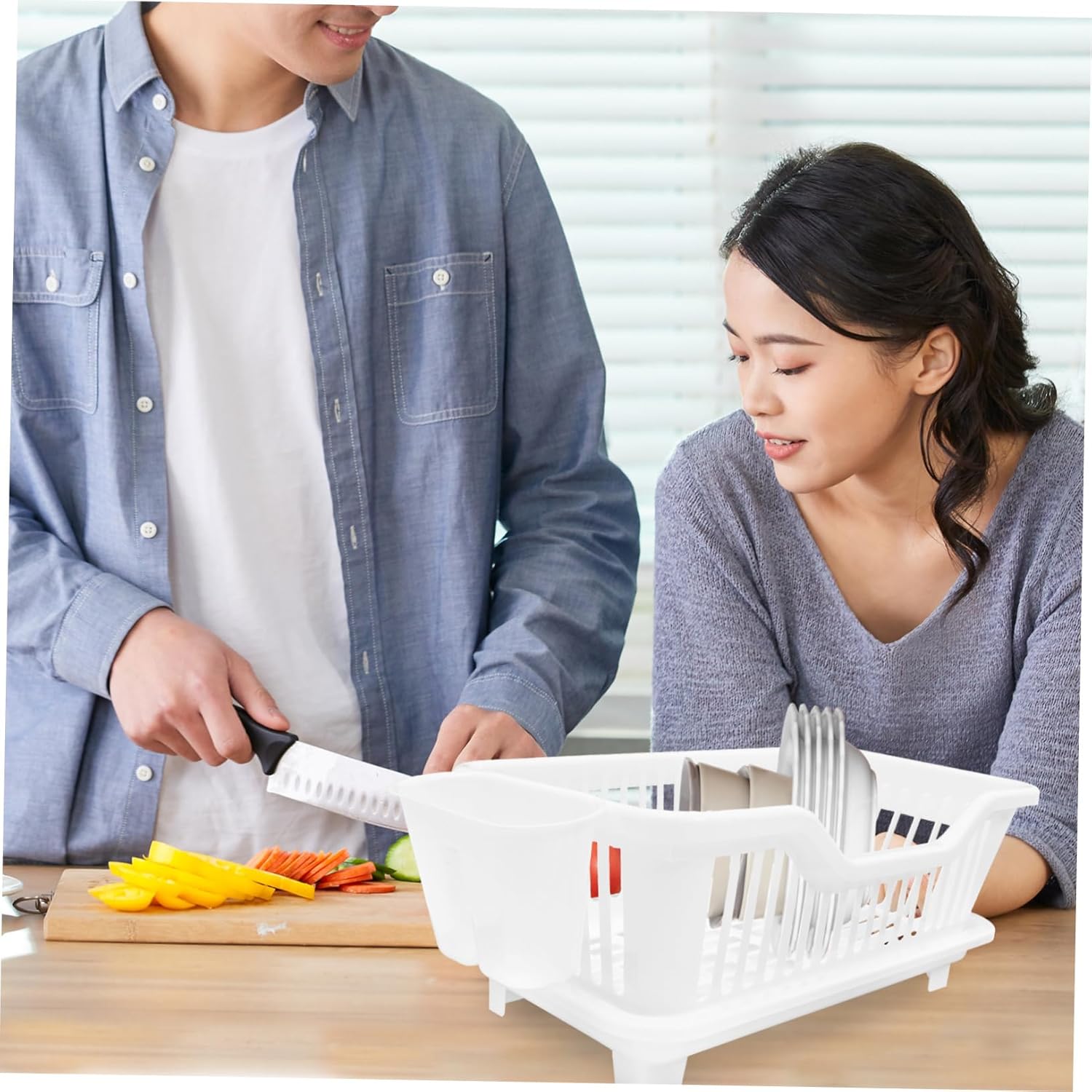 SECFOU Modern Dish Drying Rack Kitchen Sink Drying Rack for Countertop for Kitchen