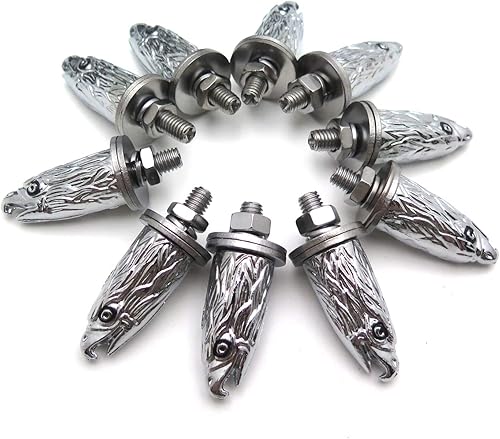 Miniatura 9 de SMT- Tornillos de cabeza de águila cromados compatibles con marco de placa de matrícula y parabrisas [P/N: XH6009-A]