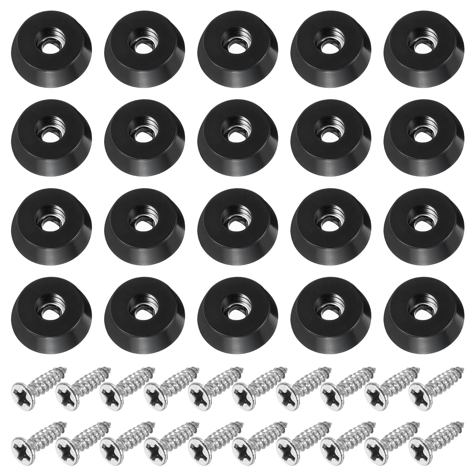 PATIKIL Cutting Board Feet,20 Pieces Non Slip Rubber Feet Bumpers with 304 Stainless Steel Screws for Cutting Board Furniture Chairs Desks 0.69"Wx0.22"H