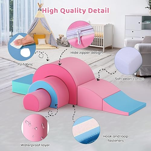 Miniatura 2 de Lischwert - Juego de bloques de espuma para escalar, juguetes blandos para escalar para niños pequeños, juego de 5 piezas para gatear y escalar con