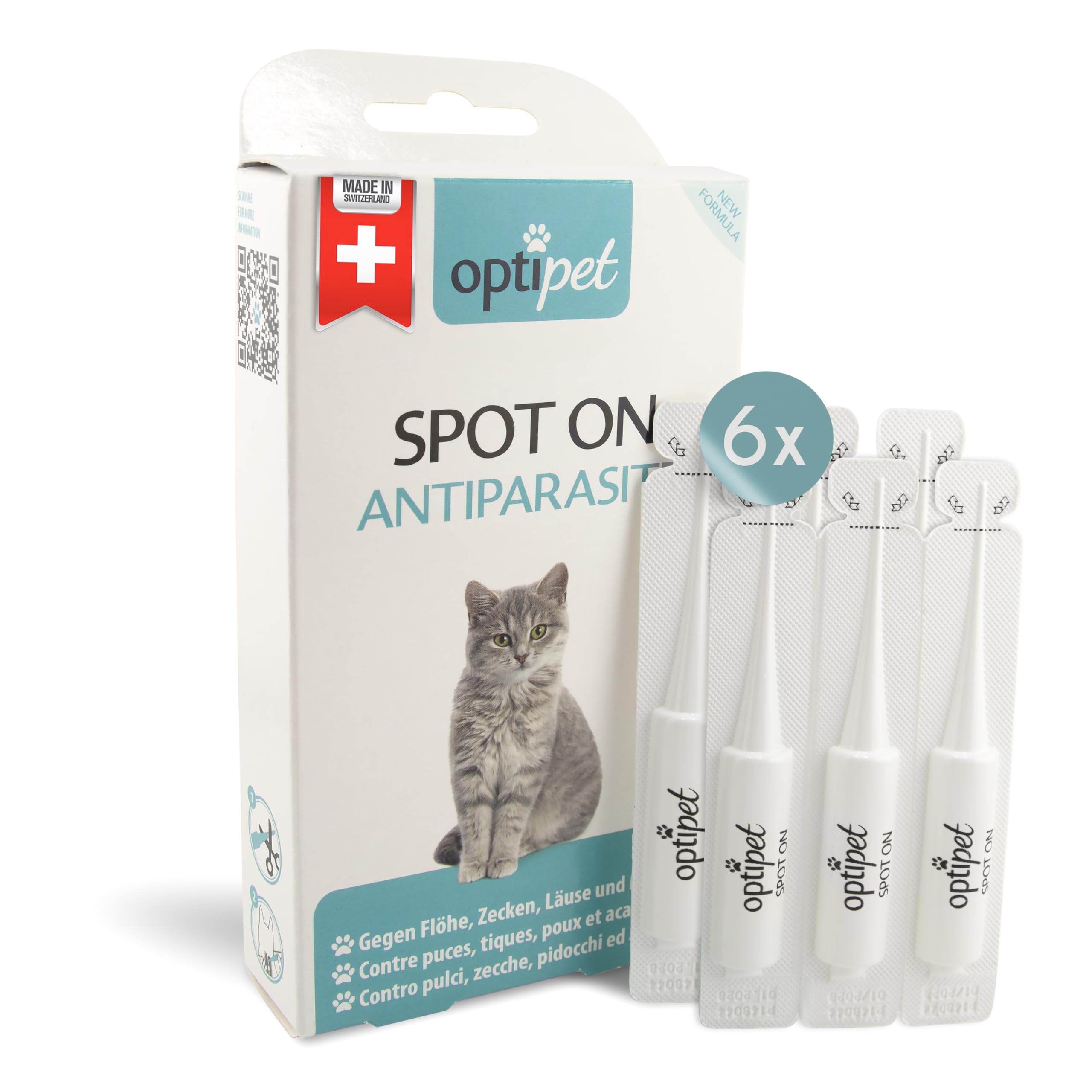 OptiPet Spot On Pipetten für Katzen 6x1ml