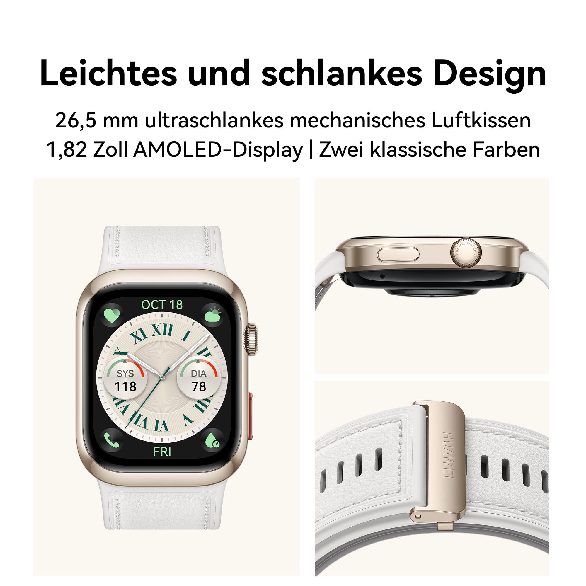 HUAWEI Watch D2 Smartwatch, 1,82" AMOLED-Display, Ambulante Blutdruckmessung, EKG, Schwarz
