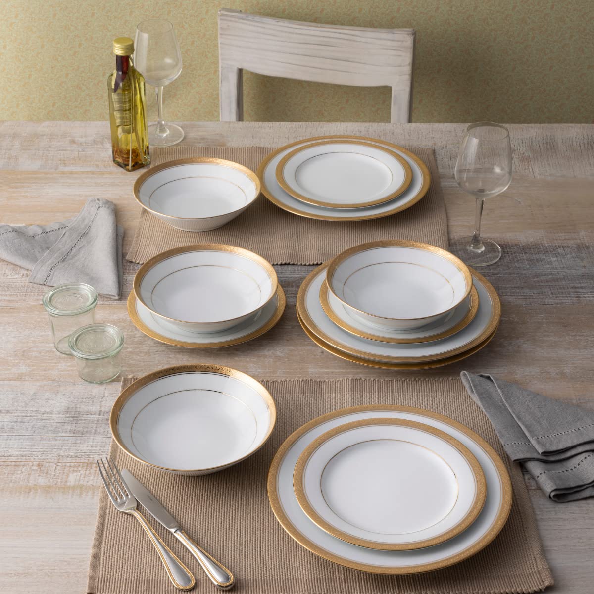 最終値下げ‼️2428 Noritake Crestwood 12枚セット Amazon.com | Noritake Crestwood Platinum 12-Piece Dinneware