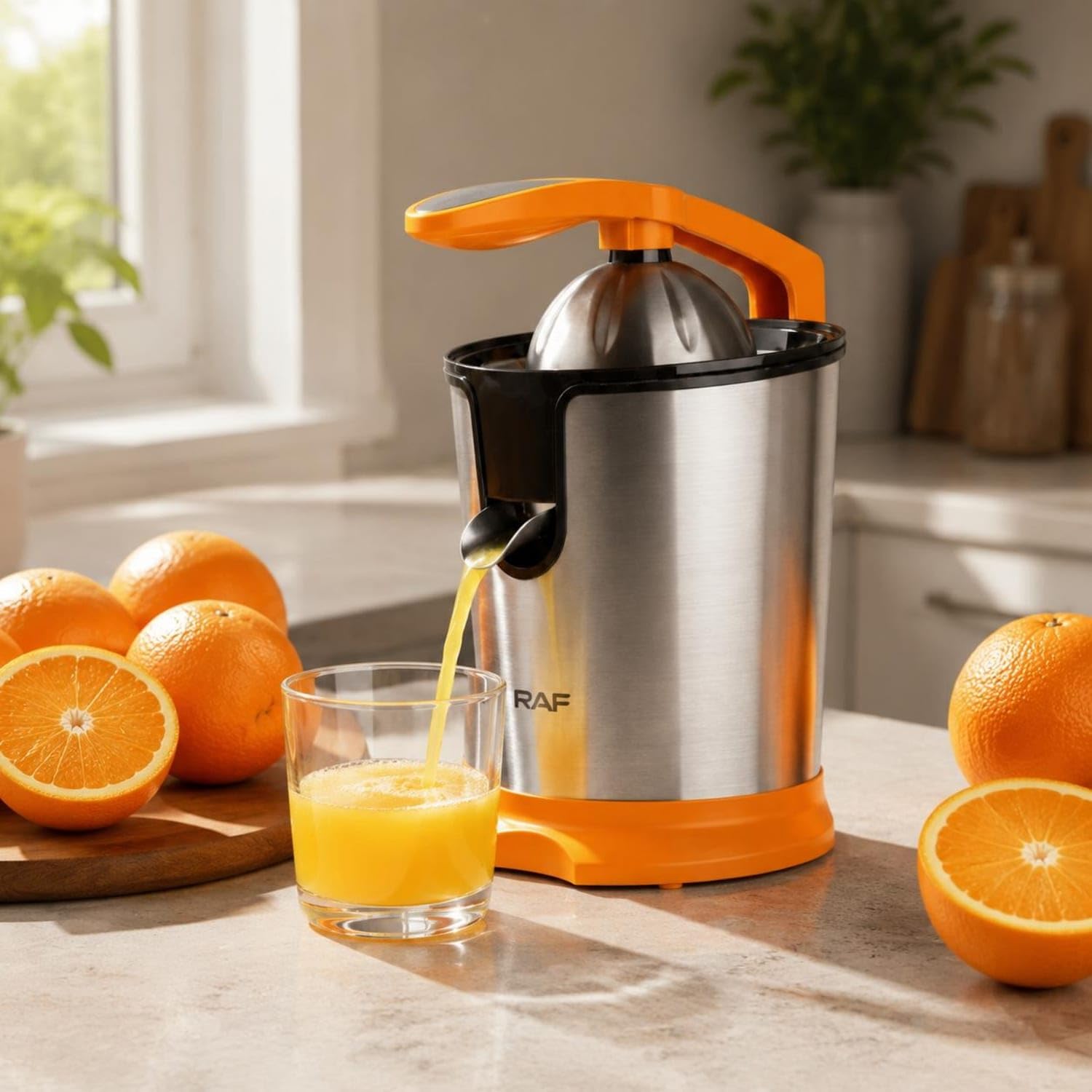 Easy to Use Automatic Orange Juicer Pulp Filters Electr | Easy to Use Automatic Orange Juicer Pulp Filters Electric Juice Extractor Stainless Steel Citrus Black Us Plug 110V-image-47