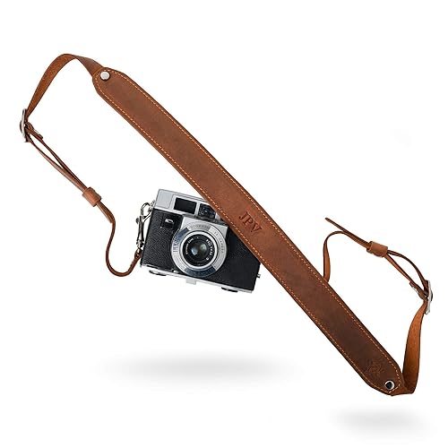 PEGAI Personalized 100% Leather DSLR Camera Strap, Compatible with Canon Camera & Nikon Handmade Camera Harness, Gifts for Photographers, Heavy