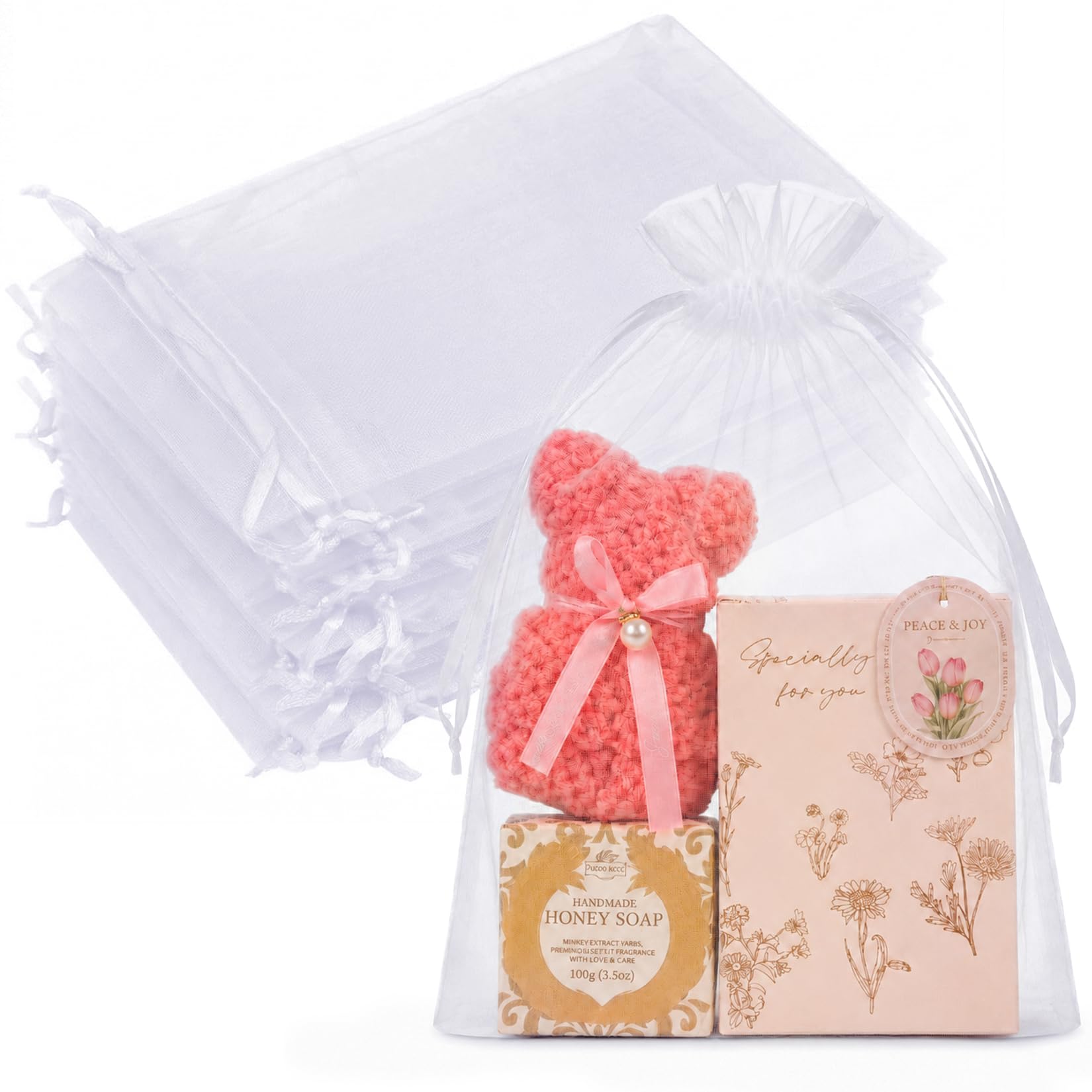Photo 1 of Crweety Organza Gift Bags 8x12 Inch White (25 Count)